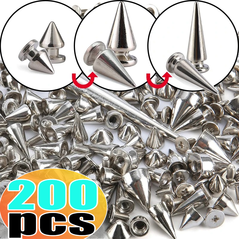 Sewing Garments - Wholesale Double Cap Silver Cone Spikes