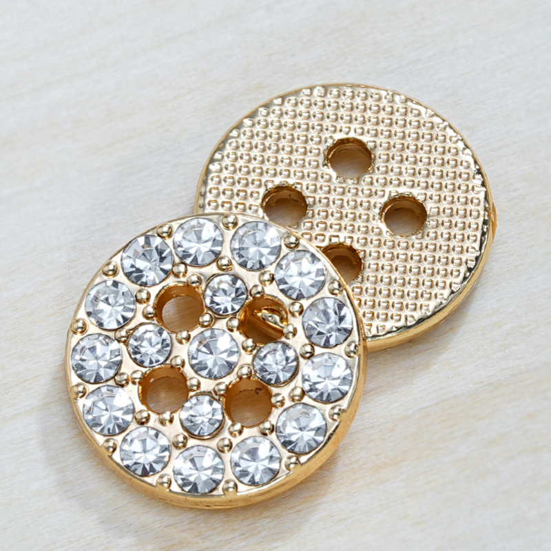 Button Hole Cutter - 10Pcs 11/12/15mm 4-Hole Round Rhinestone Shank