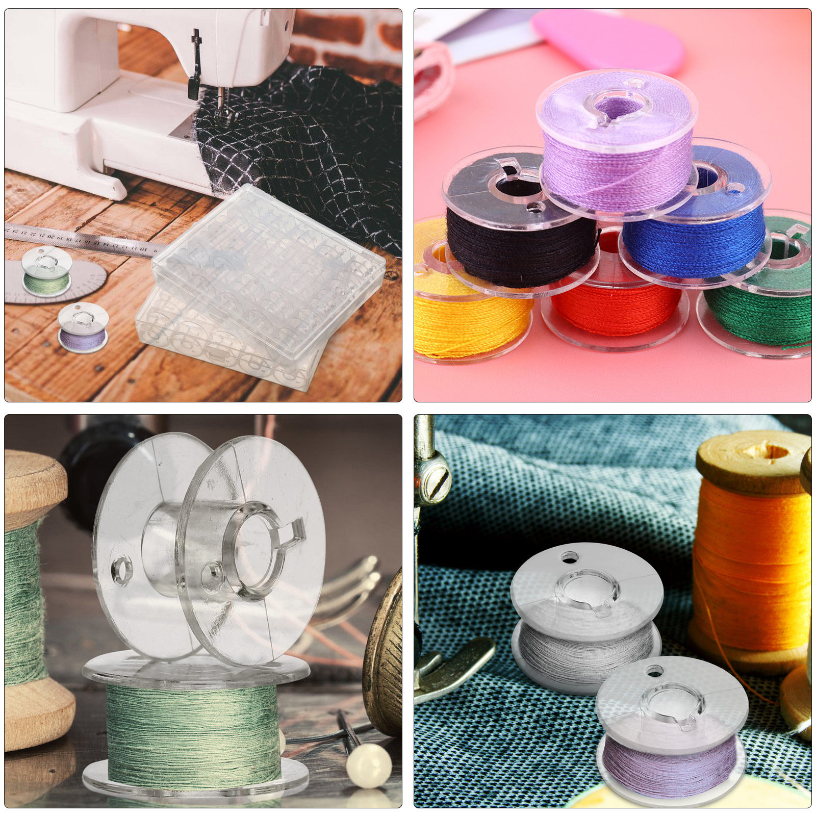 Thread Bobbins Empty - 1Set Sewing Bobbins Storage Box Transparent