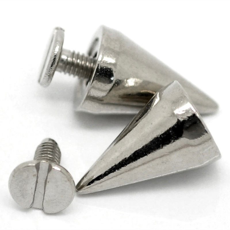 Sewing Garments - 50Sets Silver Tone Studs Spots Punk