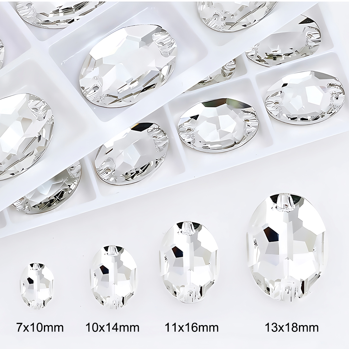 Oval Ellipse Crystal Clear Gla - Sewing Garments 评论和价格