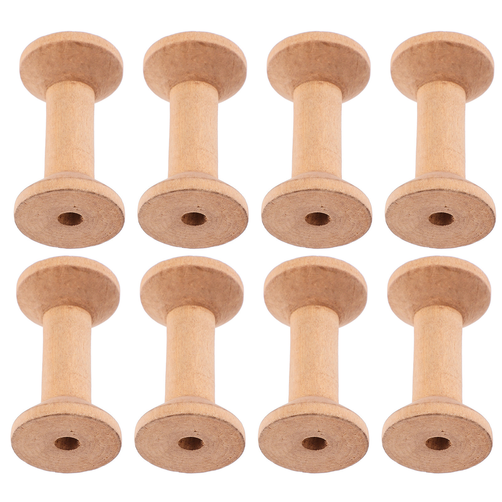 8Pcs Barrel Shaped Wooden Spoo - Thread Bobbins Empty 评论和价格
