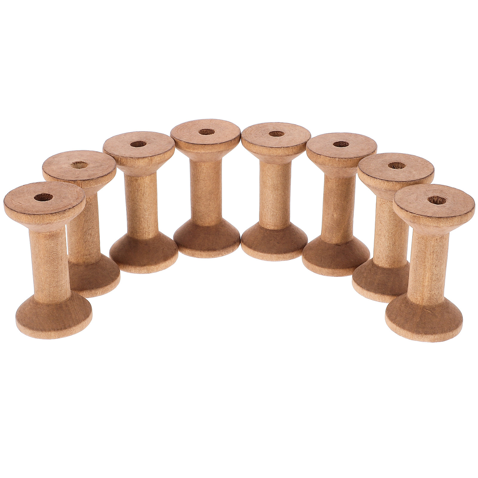 8Pcs Barrel Shaped Wooden Spoo - Thread Bobbins Empty 评论和价格