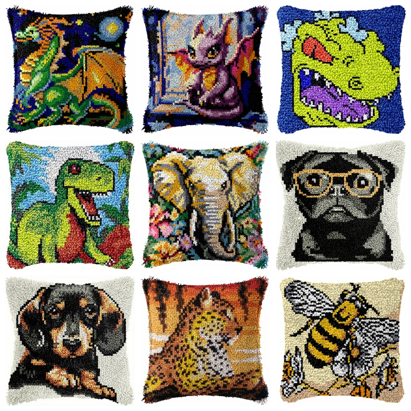 Dinosaur Latch Hook Pillow Kit - Sewing Pin Cushion 评论和价格