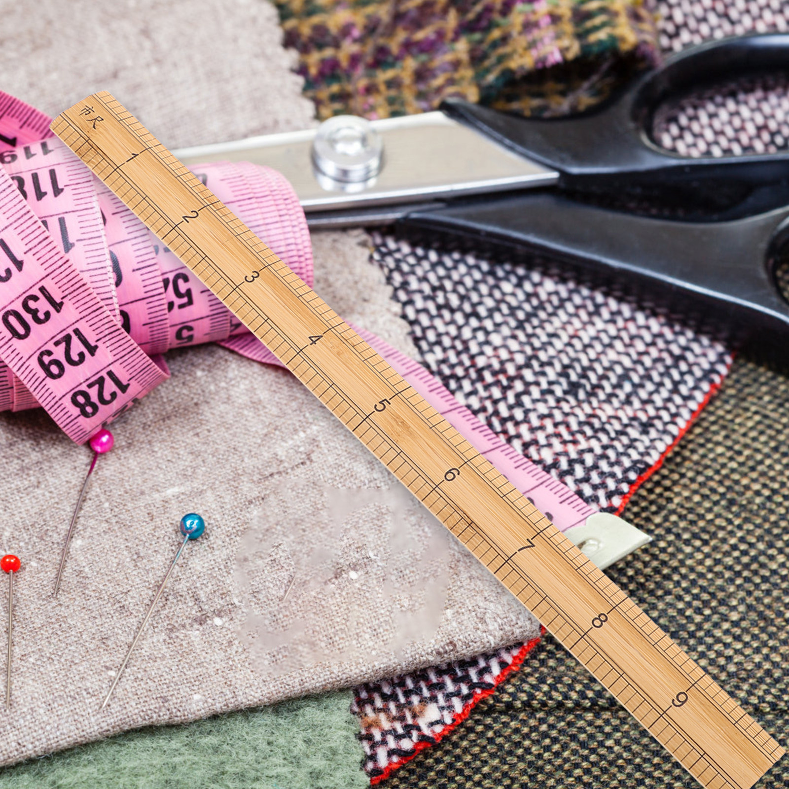 2Pcs Bamboo Straight Ruler 33C - Sewing Garments 评论和价格