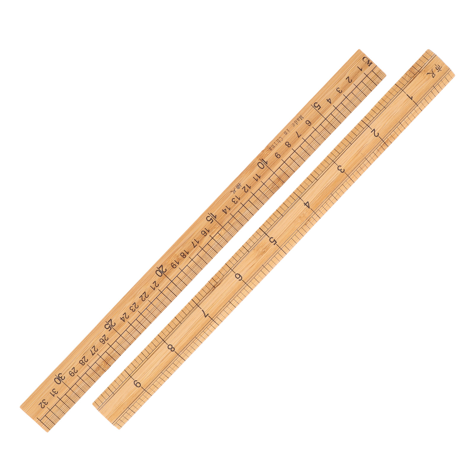2Pcs Bamboo Straight Ruler 33C - Sewing Garments 评论和价格