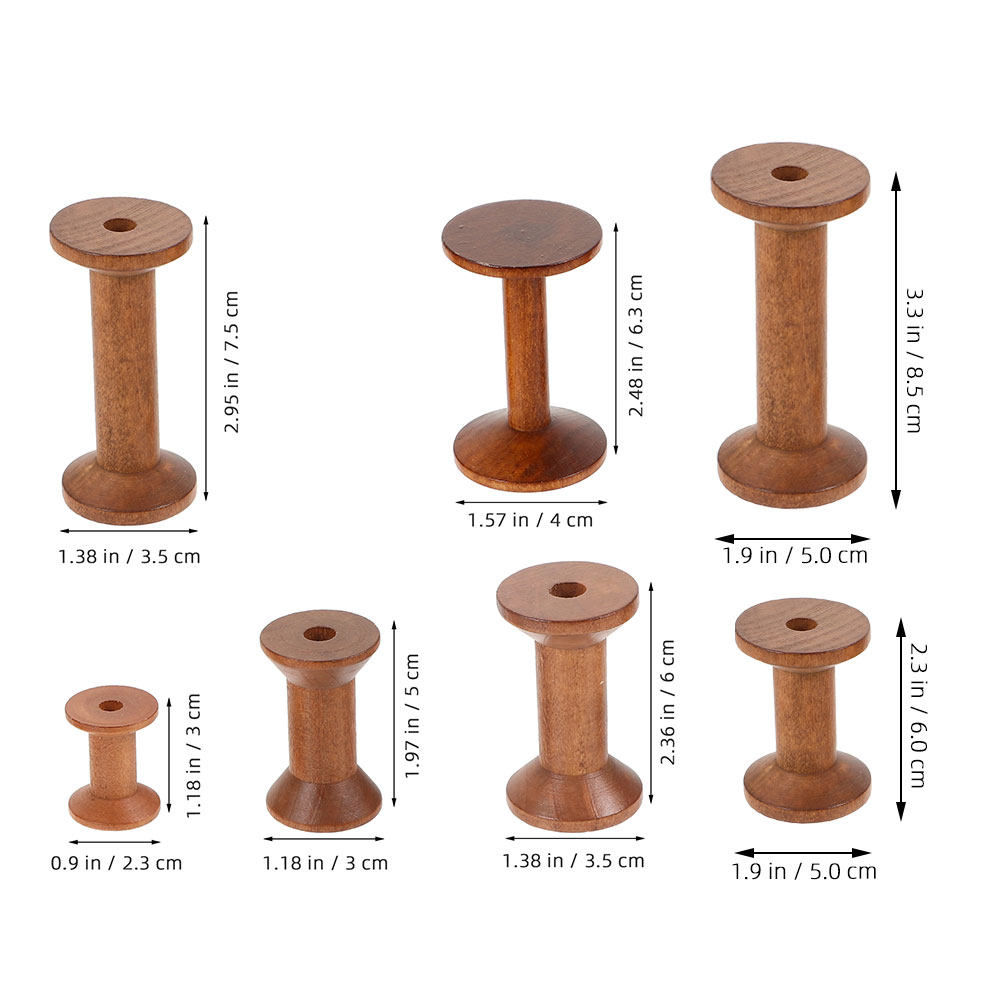 7Pcs Wood Spools Empty Thread  - Thread Bobbins Empty 评论和价格