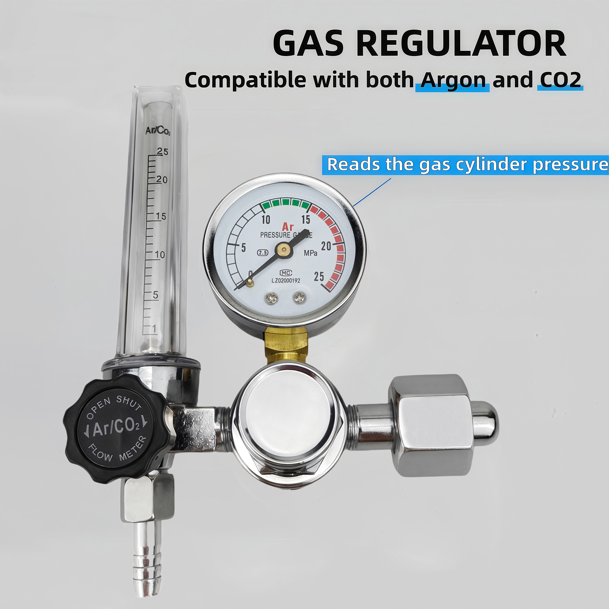 NEW Argon Regulator 0-25Mpa Ar - Seam Gauge Metal 评论和价格
