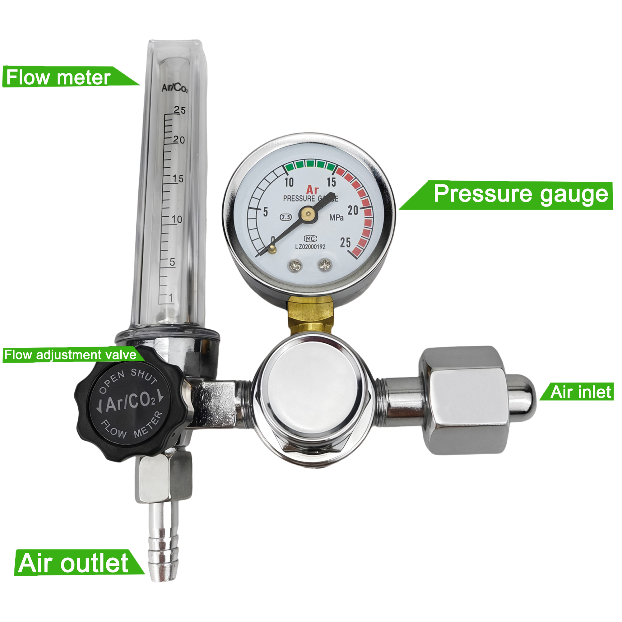 NEW Argon Regulator 0-25Mpa Ar - Seam Gauge Metal 评论和价格