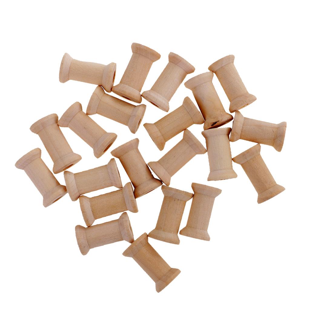 Wooden Empty Bobbin Set 20 Pie - Thread Bobbins Empty 评论和价格
