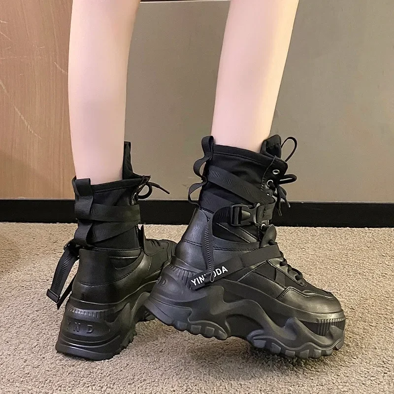 Fashion Women Chunky Platform  - Sewing Nylon 评论和价格