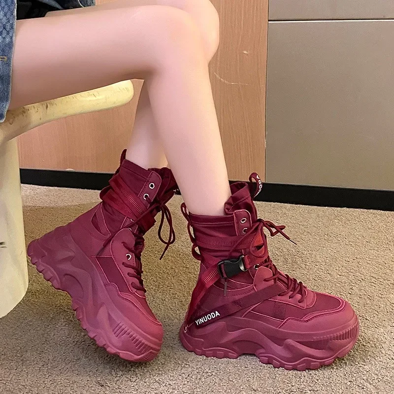 Fashion Women Chunky Platform  - Sewing Nylon 评论和价格