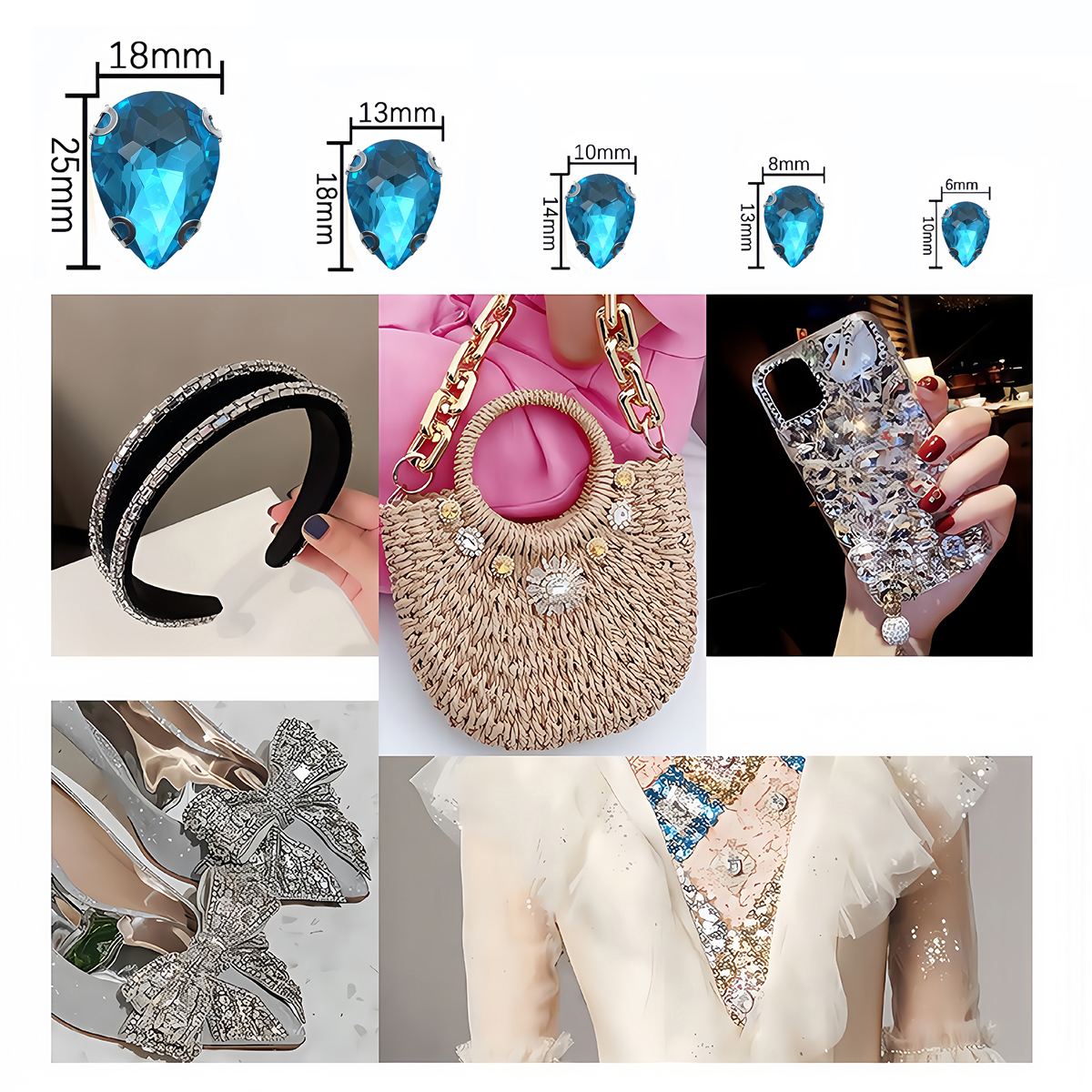 Water Drop Crystal Glass Rhine - Sewing Garments 评论和价格