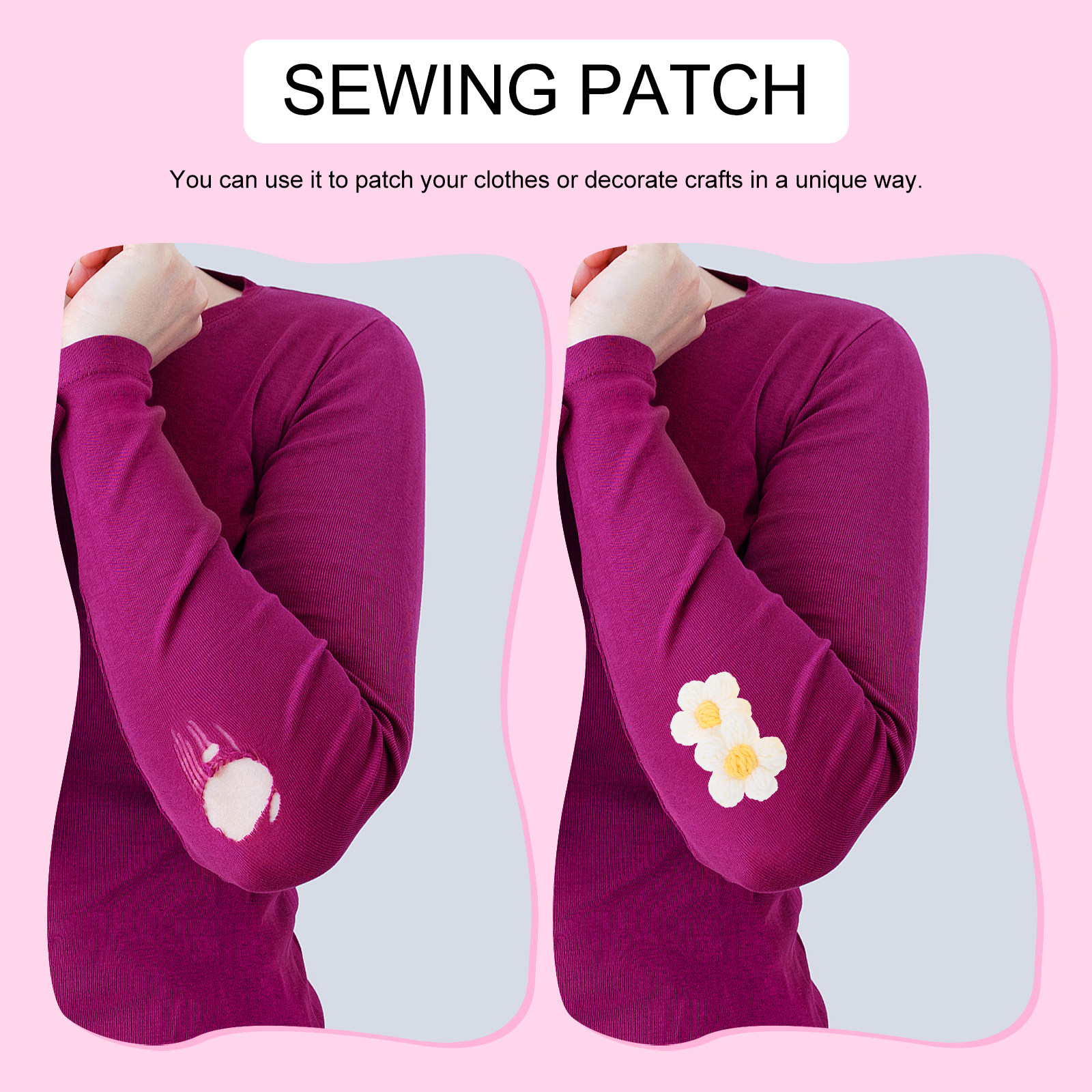 4Pcs Manual Crocheted Flower A - Sewing Garments 评论和价格