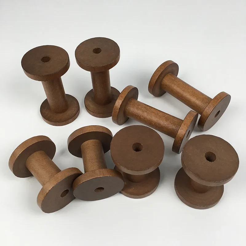 1Pc Brown Big Wood Empty Spool - Thread Bobbins Empty 评论和价格