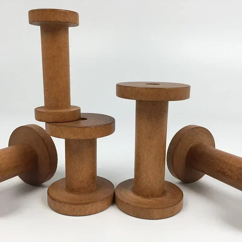 1Pc Brown Big Wood Empty Spool - Thread Bobbins Empty 评论和价格