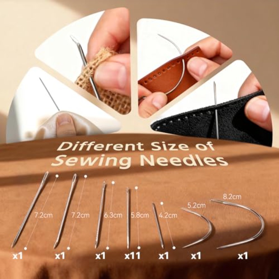Leather Sewing Kit: 43pcs Need - Leather Needle Heavy 评论和价格