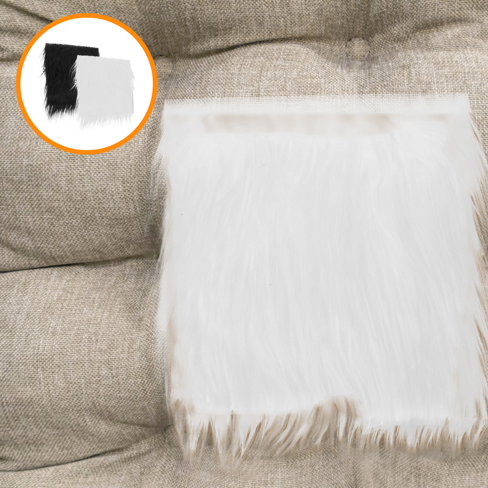 2Pcs Square Long Hair Faux Fab - Textile For Sewing 评论和价格