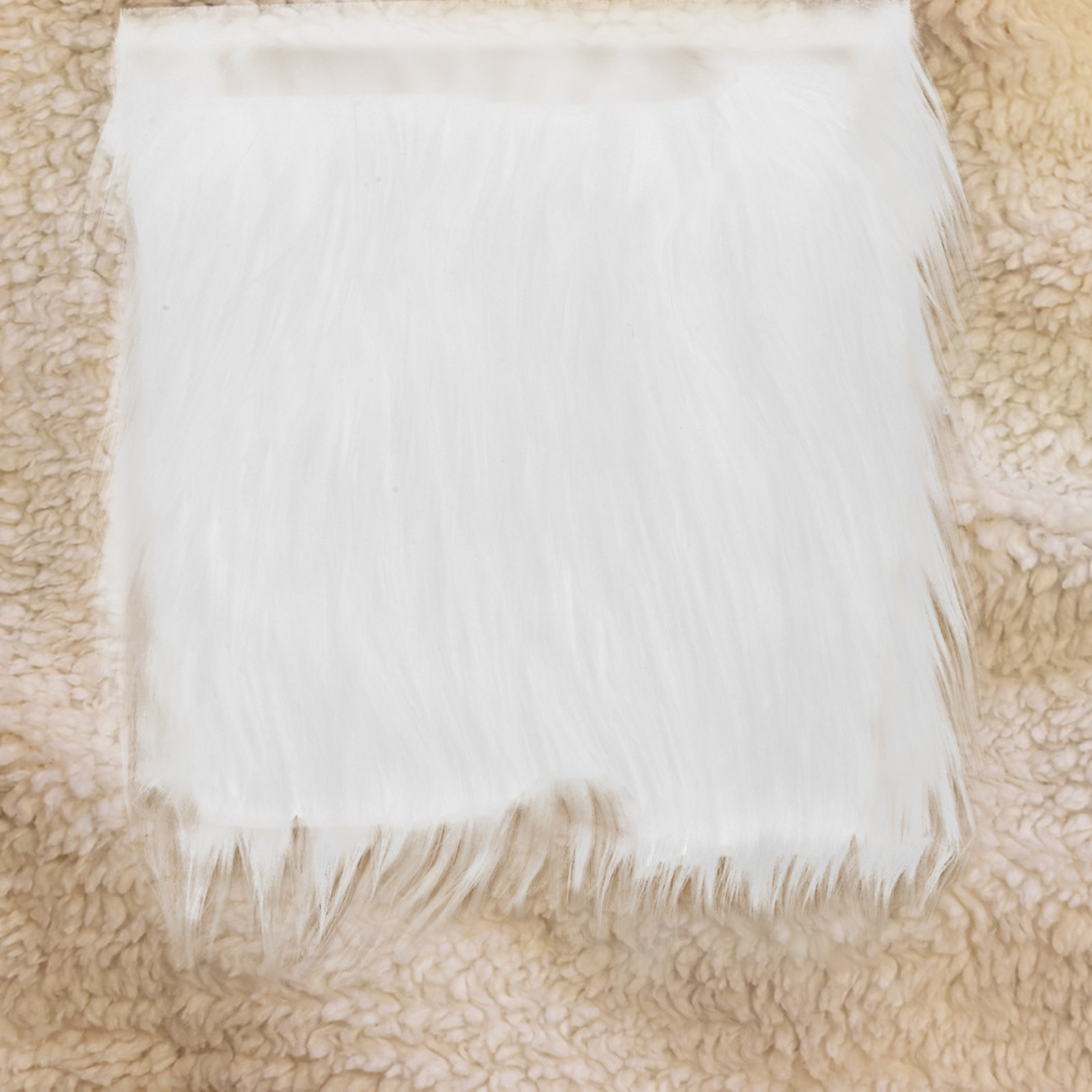 2Pcs Square Long Hair Faux Fab - Textile For Sewing 评论和价格