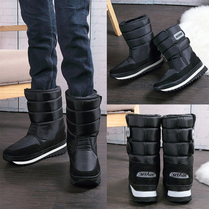 Men Snow Boots Platform Thick  - Sewing Nylon 评论和价格