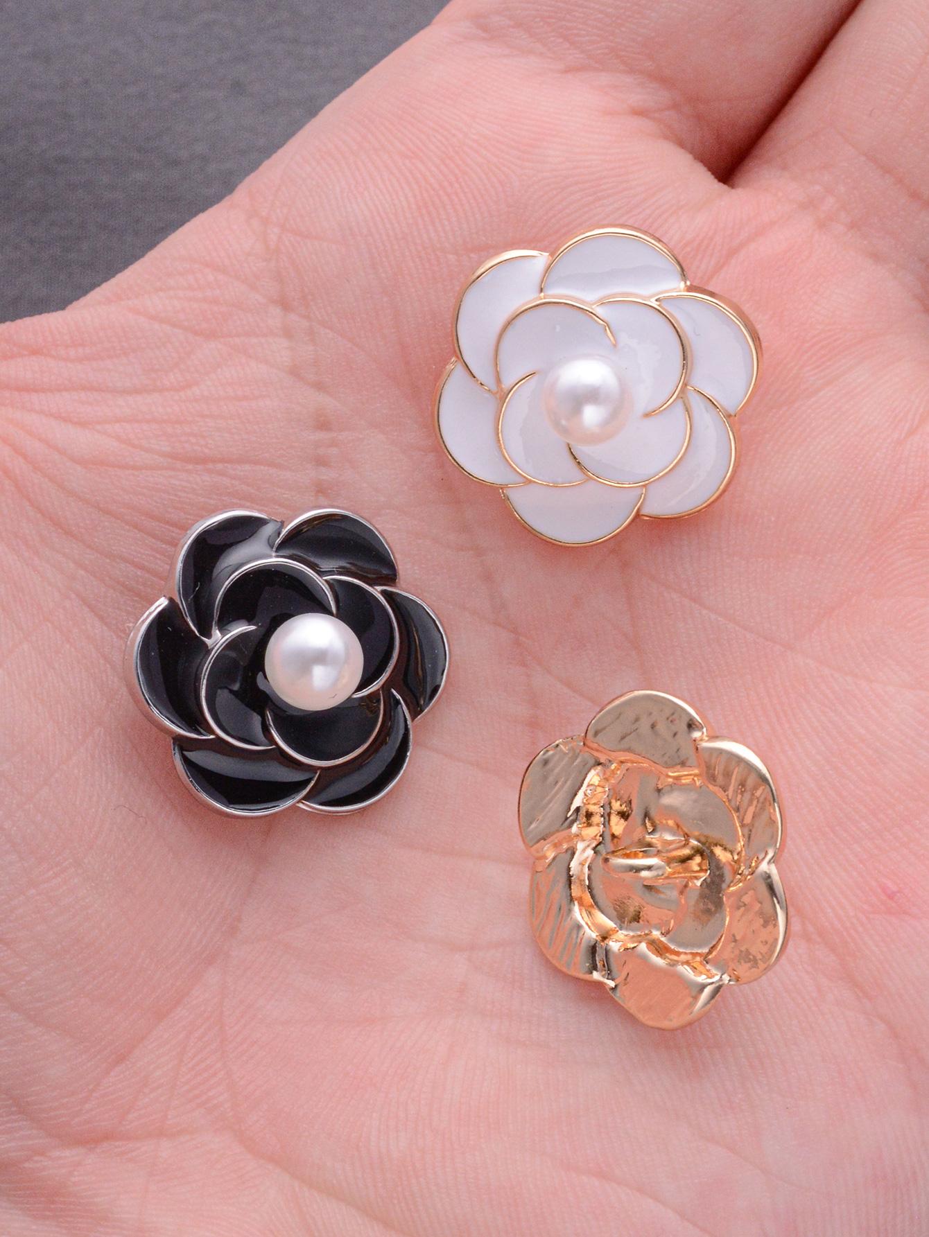 6pcs/pack Camellia Flower Enam - Button Hole Cutter 评论和价格