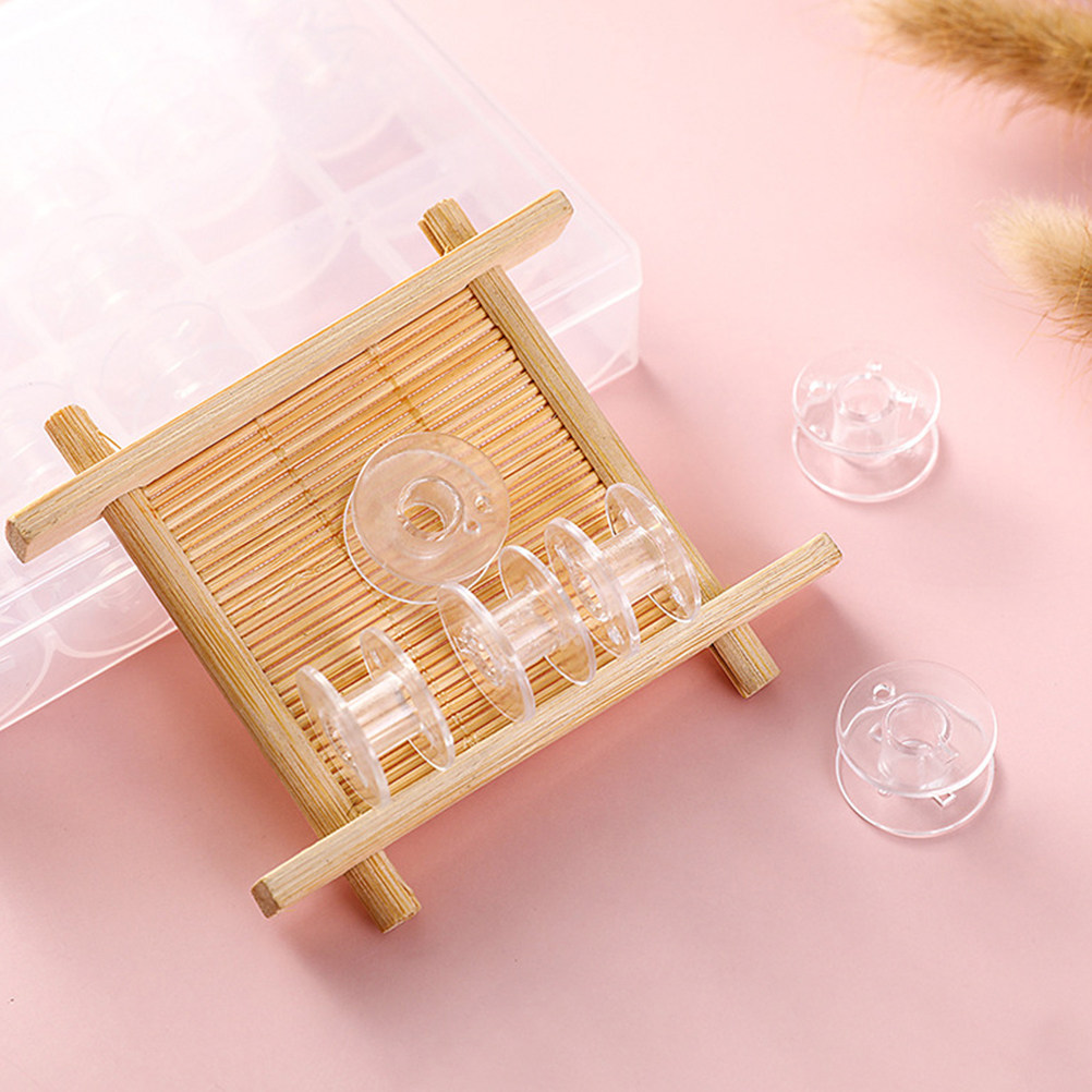 1Set Clear Plastic Bobbins Sew - Thread Bobbins Empty 评论和价格