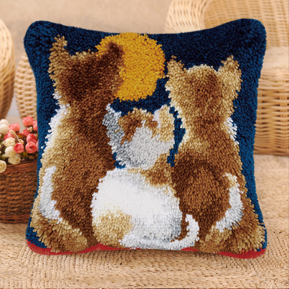 Cat Series Latch Hook Kit Mats - Sewing Pin Cushion 评论和价格