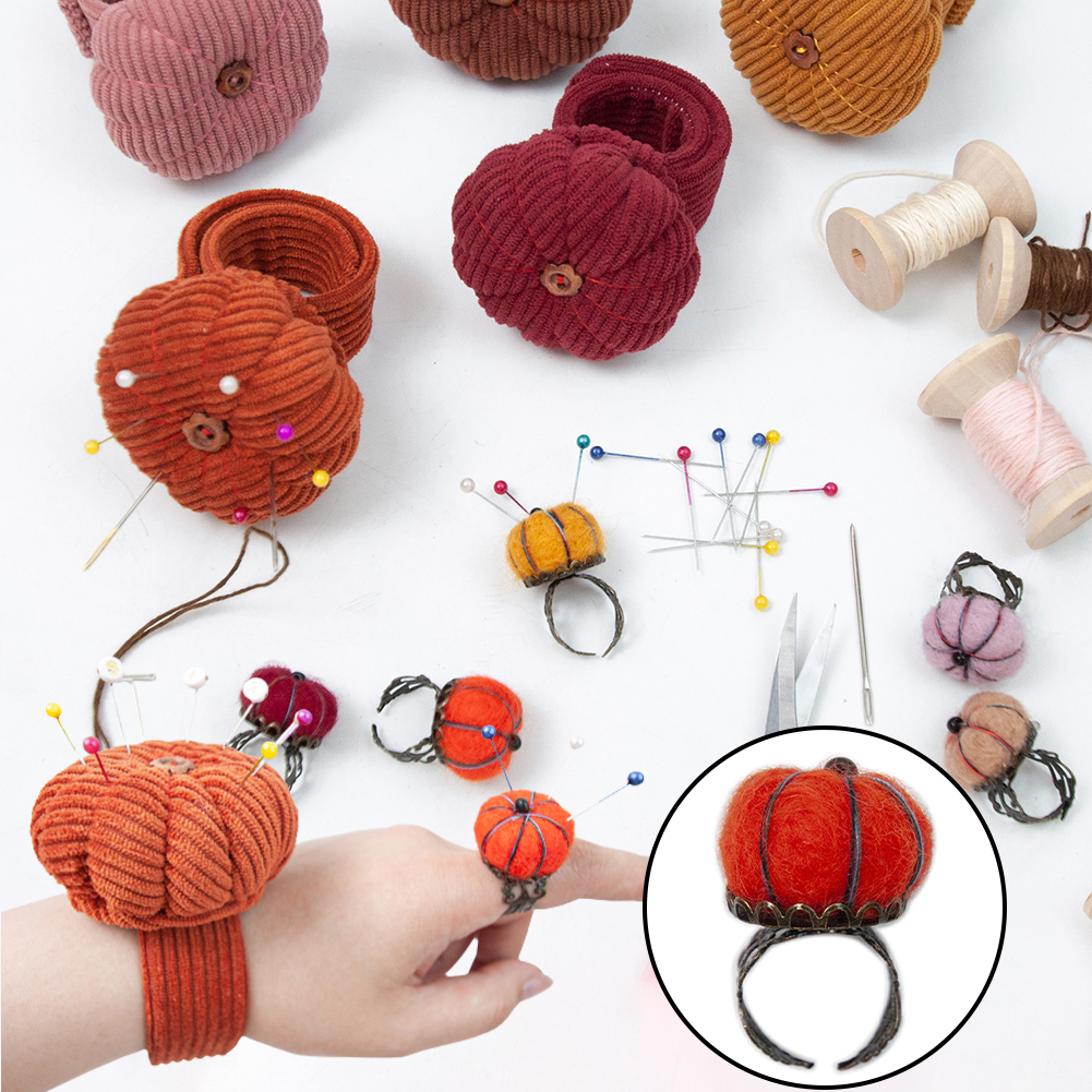 Pumpkins Wrist Pin Cushion Set - Sewing Pin Cushion 评论和价格
