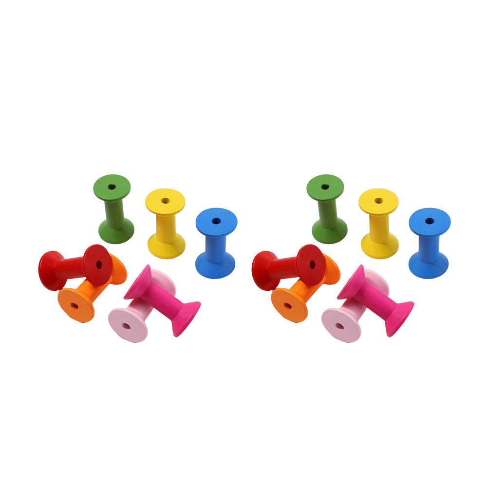 20Pcs Wood Spools Colorful Hou - Sewing Roll 评论和价格