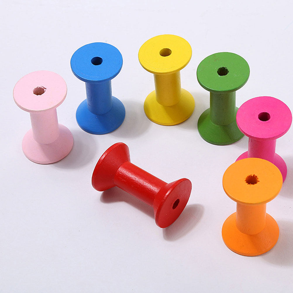20Pcs Wood Spools Colorful Hou - Sewing Roll 评论和价格